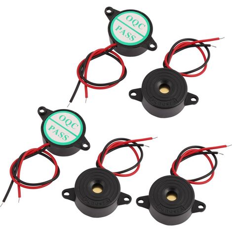 5 pièces DC12V 2 bornes haute décibel passif stéréo électronique été 10x23mm (1/2)