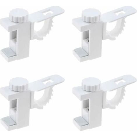 4 Pièces Support de Support de Pince Porte-rideaux,Support De Support De Pince Porte-Rideaux, Barre Transversale Réglable Tringle à Rideaux Stockage De Serviette Crochet pour Organisateur (1/5)