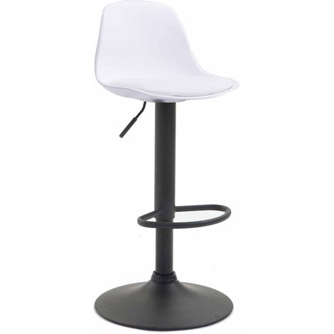 Sgabello bar con poggiapiedi design moderno sintetico bianco 100000302