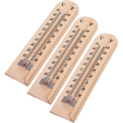 3 Stück Holzthermometer mit Präzisem Temperaturmessgerät (1/5)