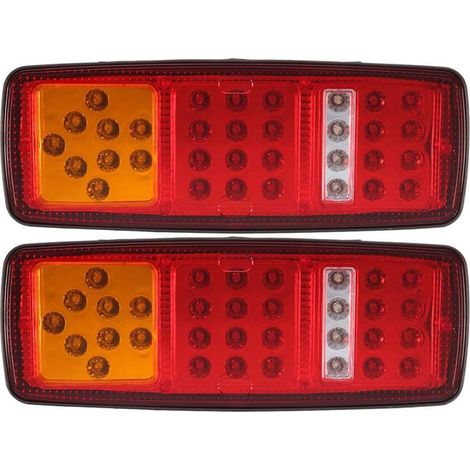 2er-Pack 33 LED-Rücklichter für Autoanhänger, LKW, Bremslicht, Blinker, Lampe für Bus, Transporter, Wohnwagen (12 V)