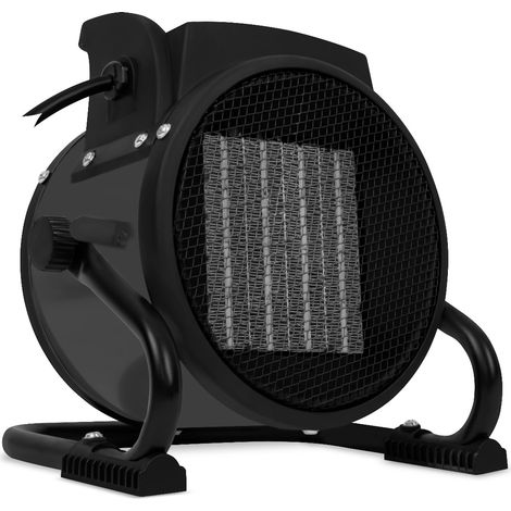 VONROC Elektrische Heizung - Heizlüfter - Keramik - 3 Heizstufen: 1000W/2000W/Gebläse - für Räume bis zu 20m2 - Grau