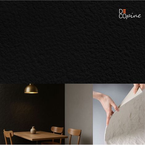 Panneau mural souple en pierre naturelle – DECOPINE – 60x120 cm – Lot de 4 – 3,12 m² – Effet pierre noire (1/4)