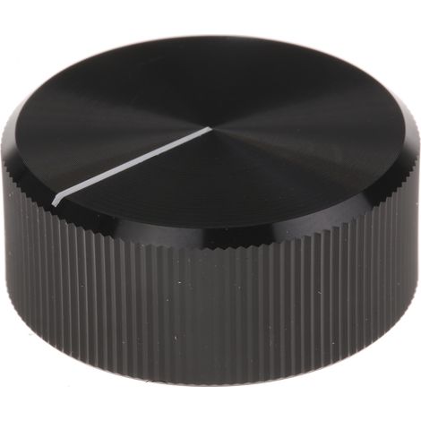 Bouton de potentiomètre RS PRO, Axe de 6.4mm, Diamètre de 30mm, Vis sans tête ( Prix pour 1 ) (1/2)