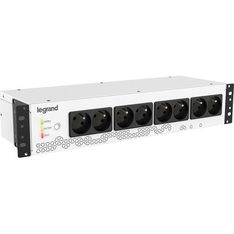 Legrand – Onduleur monophasé 800VA 480W – 8 prises 2P+T – Autonomie 10 à 15 minutes – Protection contre surtensions (1/5)