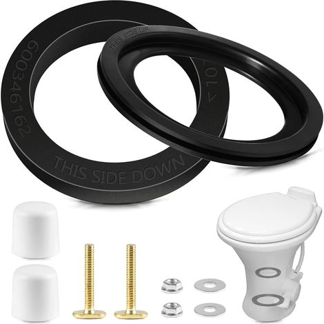 Kit de joint de toilette RV compatible avec Dometic 300 310 320 400 410 420, pièces de rechange pour toilettes RV pour joint de chasse d'eau 385311658 et joint de base de toilette 385311652 (1/5)