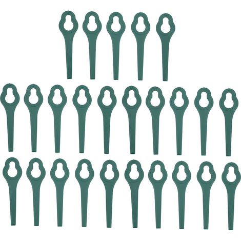 25 Pcs Lawn Mower Plastic Blade High Strength ABS Plastic Lawn Trimmer Grass Cutter Tool Replacement Blades Green