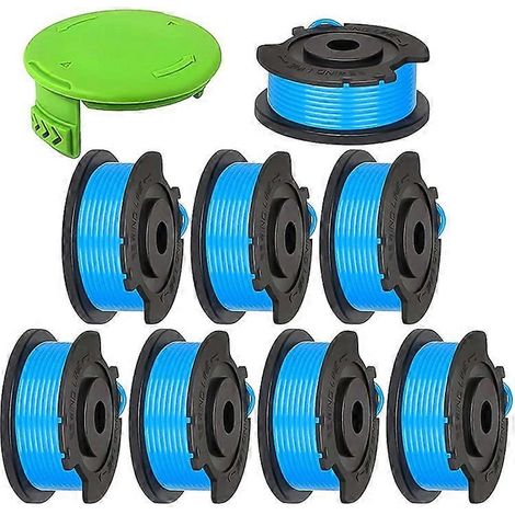 Compatible avec les tondeuses à gazon Greenworks : 8 bobines de fil + 1 capuchon de bobine, références 29252 et 29092 (1/4)