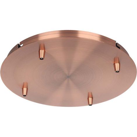 V-TAC Kronleuchterrosette aus Stahl, d:300h:25mm, mit 4 Löchern, Kupferfarbe