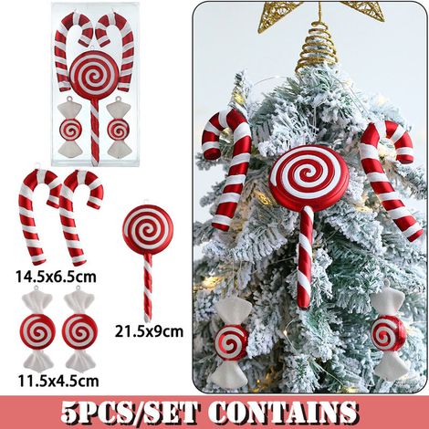 Christmas Yard Signs Ornaments Double Sided Xmas Peppermint Candy Hanging Ornaments Xmas Large Candy Yard Decorations Christmas Tree Decorations for Candy Party Outdoor Yard Decoration (1/5)