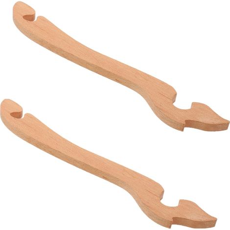 Lot de 2 Extracteurs en Bois, Outils de Poussée et Traction, Poignée Isolante, Pour Grille de Four et Friteuse à Air, Cuisson Domestique