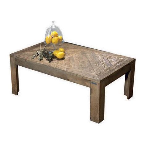 Tavolo Basso Piano intarsiato Olmo Vecchio Guarnieri Ortica CM120X70X45