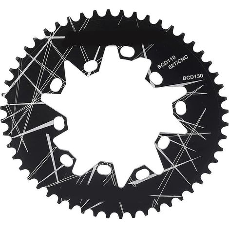 Plateau ovale 52 dents, entraxe 110/130 BCD, plateau de vélo en alliage d'aluminium (1/5)
