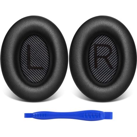 Coussinets de remplacement pour casque Bose QC35, QC35 II, QC25, QC15, AE2, AE2i, AE2w – Noir, mousse souple et confortable (lot de 2) (1/5)