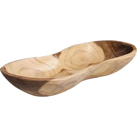 Bol décoratif / Vide poche / corbeille L. 29 cm en bois de teck - NUT (1/5)