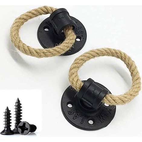 Vintage Iron Rope Handle Iron Wood Door Sliding Door Drawer Black Pull Wall Handle