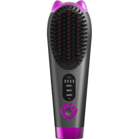 Brosse Lissante Électrique Sans Fil : Obtenez des Cheveux de Qualité Salon à la Maison (1/3)