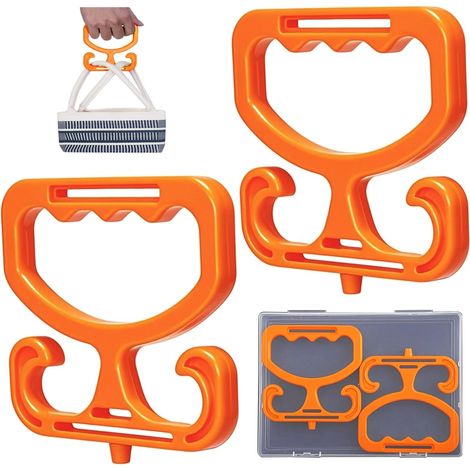 Confezione da 2 porta sacchetti della spesa in plastica, comoda impugnatura per trasportare borse, secchi, accessori per la spesa, arancione