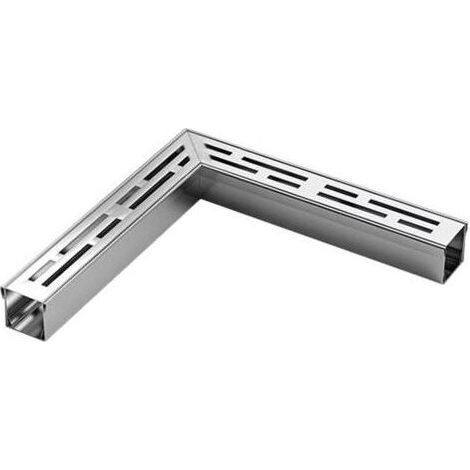 Caniveau De Drainage en Acier Inoxydable, Accessoires pour Caniveaux De Drainage d'angle, Amovible Tranchée Et Grilles De Drainage, pour Jardins Terrasses Allées(25x3.5x3cm)
