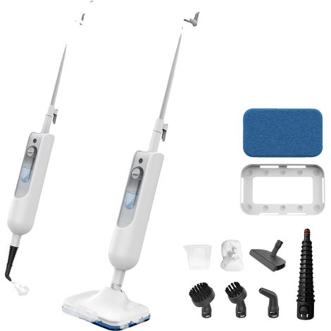 Balai à vapeur, nettoyeur multi-surfaces, réglages de vapeur ajustables, Blanc, UE (1/2)