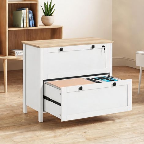 Meuble de rangement de bureau blanco 79 x 40 x 72 cm (1/5)