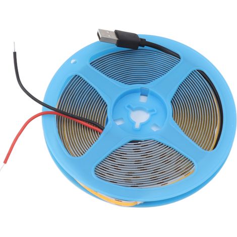 COB-LED-Streifen, 5 V, selbstklebend, flexibel, für den Innen- und Außenbereich, 300 LEDs, 5 Meter, 6000 K, weißes Licht (1/5)