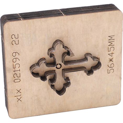 Matrice découpe croix acier alliage et plaque bois pour perçage cuir et bricolage DIY (1/5)