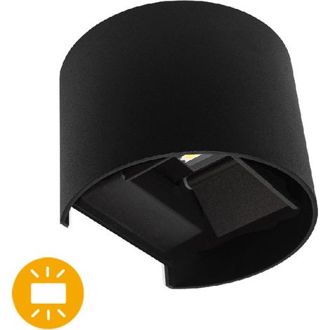 Aplique simonte ip54 2x3w led 560lm 4000k l.14xan.11,5xal.10cm negro