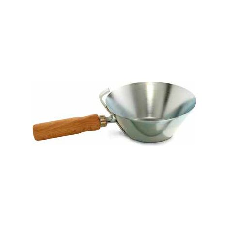 Bac à plâtre conique, diamètre 160 mm, galvanisé, manche en bois