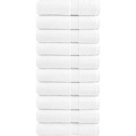 Serviettes de bain haut de gamme SOLUND, lot de 10, blanches, 70 x 140 cm, 600 g/m² (1/5)