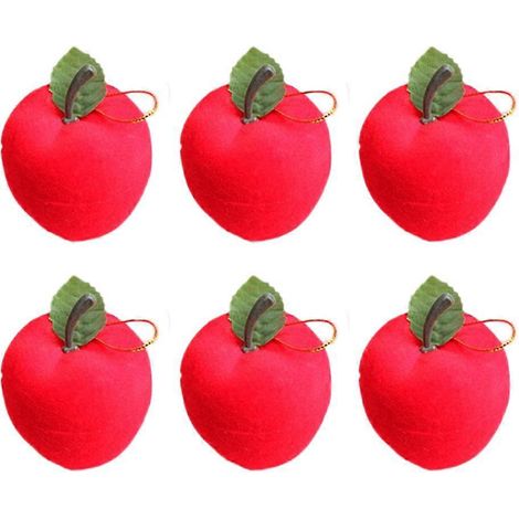12-teiliges Krippen-Ornament-Set: Weihnachtsanhänger mit Äpfeln, Weihnachtsbaum-Äpfel, Weihnachtsschmuck-12pcs-Red (1/2)