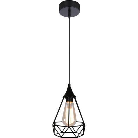 Suspension Candellux Graf métal Ø19cm noire E27 régl. (1/2)