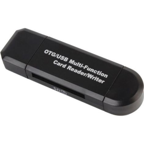 Hub USB,Adaptateur Micro USB OTG vers USB 2.0,lecteur de carte SD-Micro SD avec connecteur USB mâle - Black[A5378]