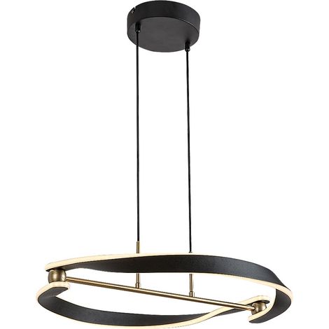 Suspension LED décorative Adalind noire et dorée à deux rubans lumineux 40 W Rabalux (1/5)