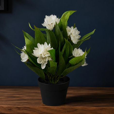 18cm Artificial Freesia Plant White Flowering Premium (1/5)