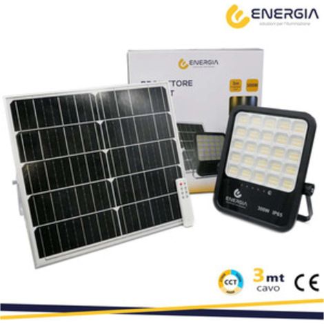 FARO CON PANNELLO SOLARE 300W 3300LM CCT TELECOM.