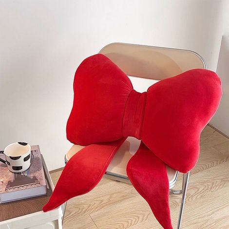 Coussin Noeud Papillon - 70 x 40 cm - Tissu Doux - Décoration Hivernale pour Canapé, Salon, Chambre, Intérieur et Extérieur - 1 Pièce (1/5)