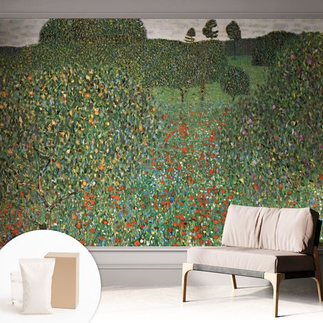 Papier peint intissé mural avec colle pour salon et chambre Décoration murale rapide - Colle incluse gratuite Prairie fleurie 312x219 cm (1/5)