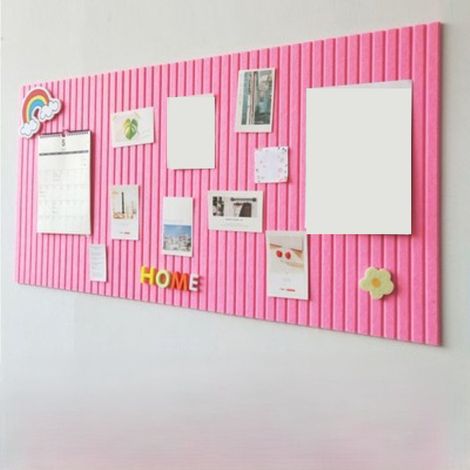 Bacheca decorativa pieghevole in feltro con nastro adesivo per esporre foto, ideale per scuola, casa e ufficio (rosa pesca) (1/4)