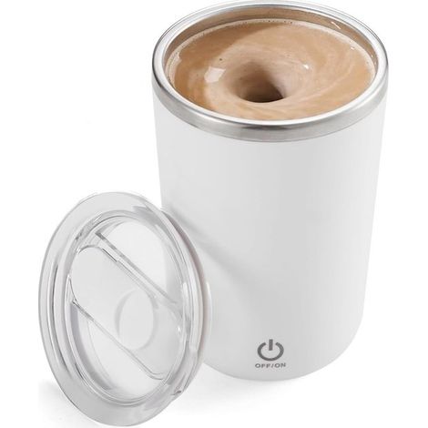 Tazza da caffè Dailygoods con bastoncino per mescolare, agitazione automatica, 400 ml, impermeabile IPX6, interno in acciaio inossidabile, adatta a diverse bevande. (1/5)