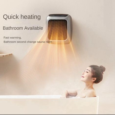 unit. Color: Grayish black. Materials: PC + ABS. 110V (US standard) mini space heater for home and dorm rooms. (1/5)