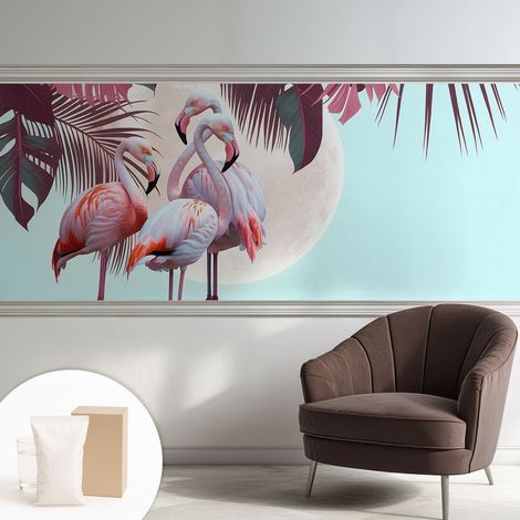 Papier peint intissé décoratif pour salon chambre et cuisine Facile à poser avec colle Oiseaux exotiques 250x104 cm (1/5)