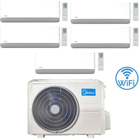 Klimaanlage Midea Breezeless R32 Penta Split 9000 + 9000 + 9000 + 12000 + 12000 BTU mit E.U. M5OE-42HFN8-Q WECHSELRICHTER Klasse A++/A+