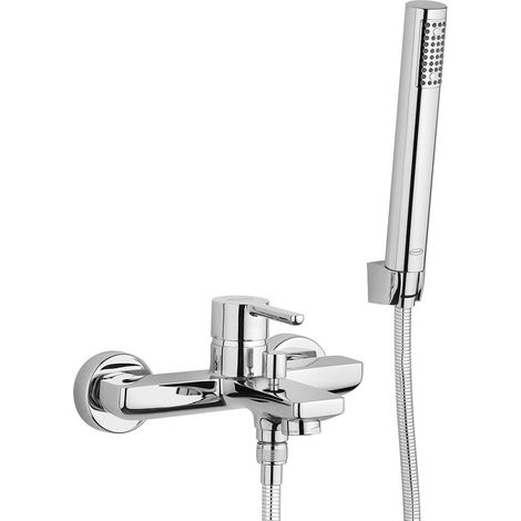 Gruppo vasca esterno con doccia duplex Jacuzzi  rubinetteria Sunset ottone cromato 0SU00002JA01 (1/2)