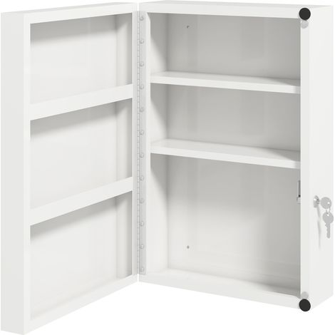 Armoire à médicaments fermable 6 étagères rangement cuisine entrée (1/4)