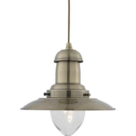 Sospensione Rustico-Country Fisher Man Acciaio Adjustable Vetro 1 Luce E27 (1/5)