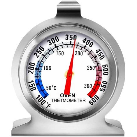 Thermomètre de four 50-300 °C/100-600 °F Thermomètre de four pour four, barbecue, friteuse, fumoir Thermomètre analogique à lecture instantanée en acier inoxydable pour cuisine (1) (1/5)