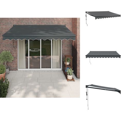 The Living Store Elektrische Markise mit Kurbel Anthrazit 3,5x2,5 m - Terrassenmarkise (1/5)