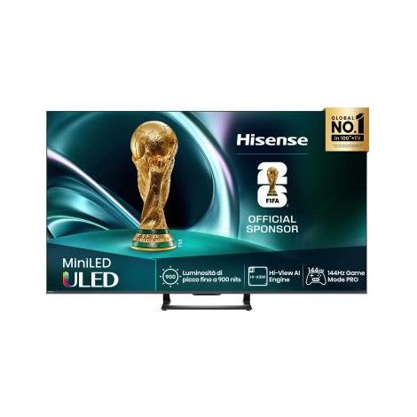 Hisense 55U7Q - TV MiniLED QLED 55" (215 cm) - 4K UHD 3840x2160 - 144 Hz - Dolby Vision IQ - Smart TV - Caisson basses intégré - 4xH