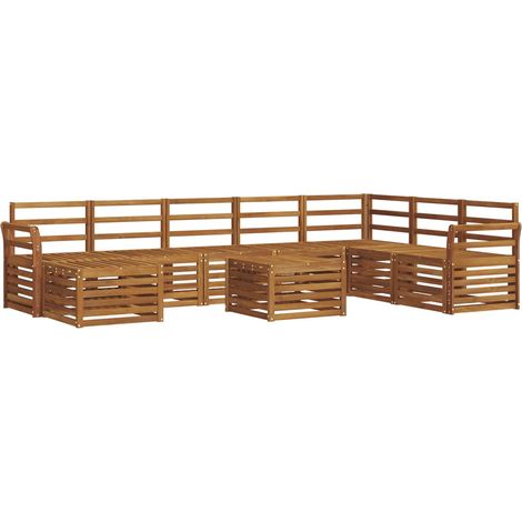 Set di divani da esterno 9 pcs Naturale vidaXL (1/5)